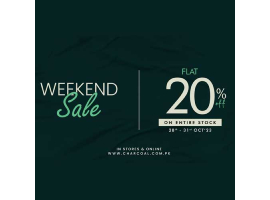 CHARCOAL Weekend Sale FLAT 20% OFF on Entire Stock